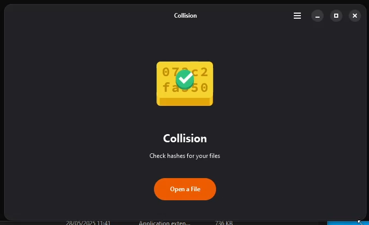 Collision window in dark mode